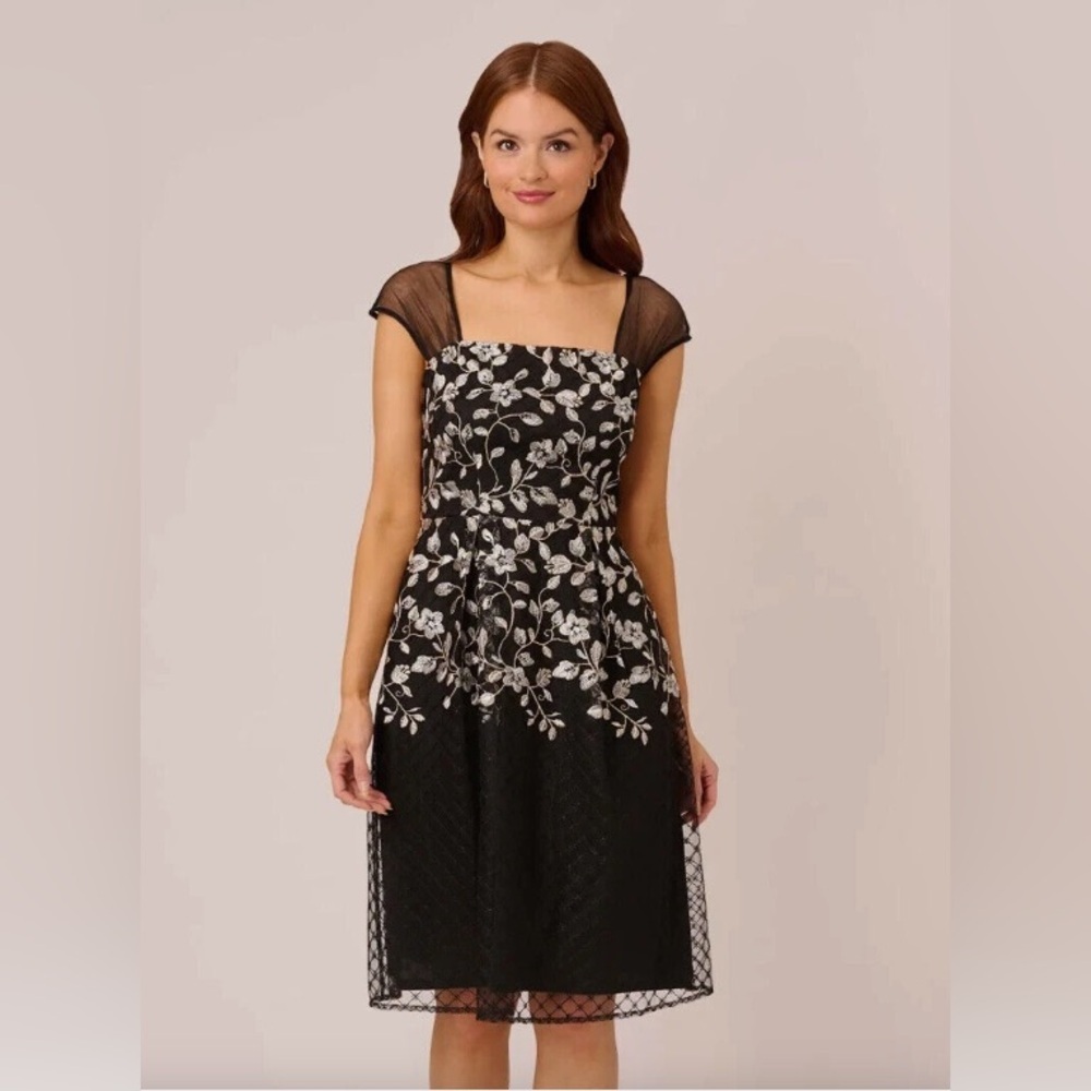 Adrianna Papell Midi Floral Dress NWT - Picture 2 of 12
